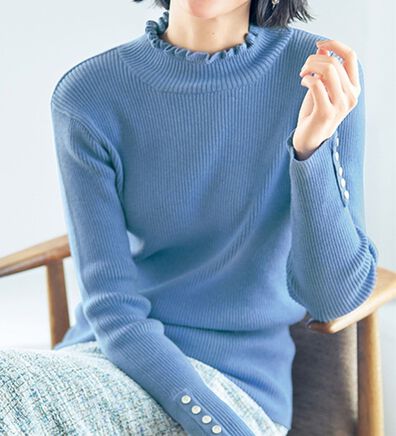 VINNO（ヴィノ）の「カシミヤ入リブタートルニット（ニット・セーター）」