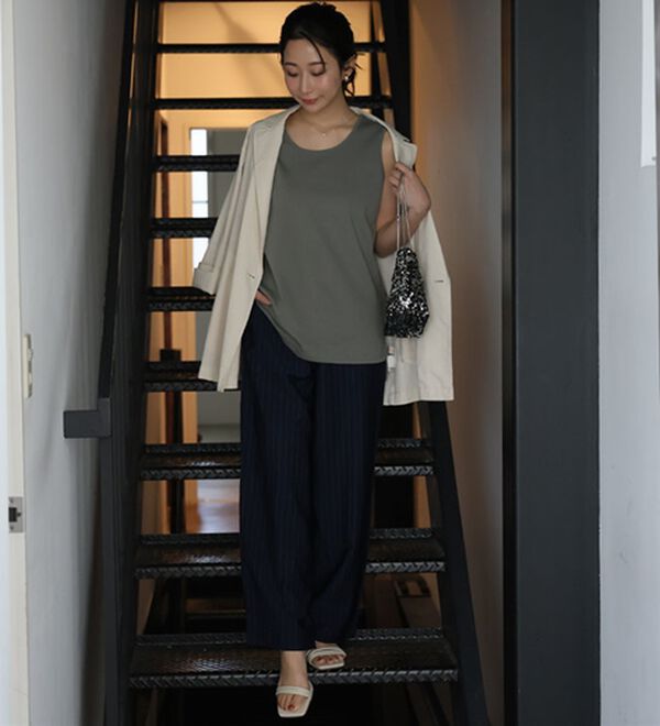 A HAPPY MARILYN（アハッピーマリリン）の「【Ｍ～８Ｌ／選べる裾】【接触冷感・吸水速乾】さらさらタンクトップ（タンクトップ・キャミソール）」｜詳細画像