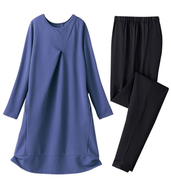 LAVIENNE（ラヴィエンヌ）の「【２点セット】＜旅とも＞２点セットコクーンチュニック（カットソーワンピース）」｜詳細画像