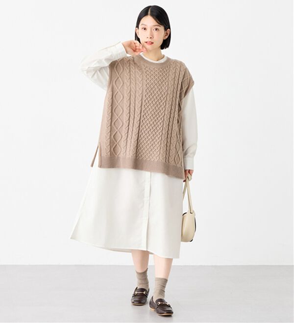 Viola e Viola（ヴィオラ エ ヴィオラ）の「【イージーケア】お手入れ簡単羽織に使えるシャツワンピ（シャツワンピース）」｜詳細画像
