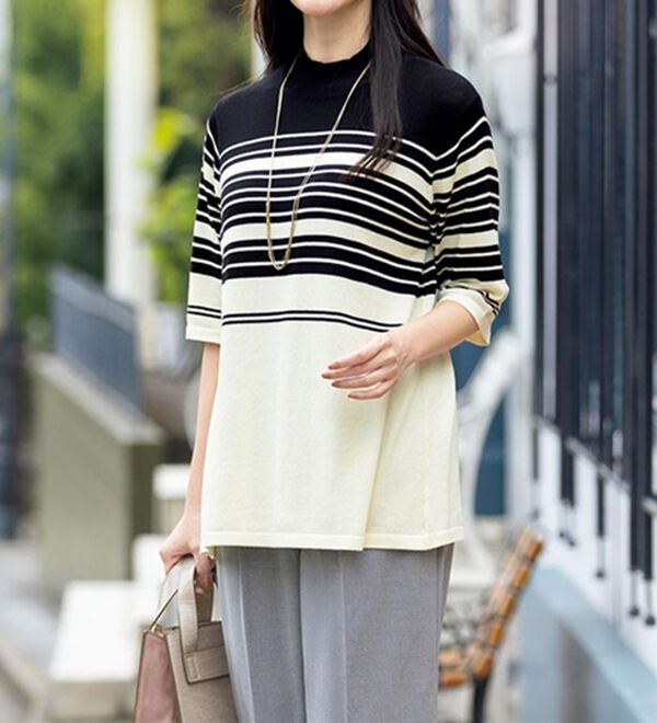 ルフラン（ルフラン）の「Ｔシャツ気分な上品サマーニット（ニット・セーター）」｜詳細画像