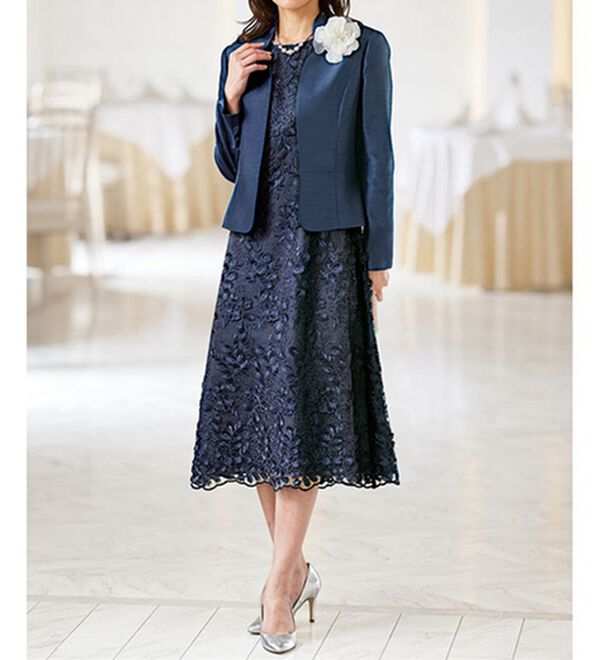 花柄モチーフレースワンピースアンサンブル - ベルーナ【公式】 