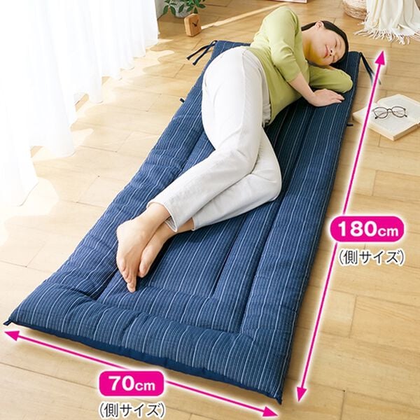 「先染め綿しじら大判ごろ寝長座布団（座布団・座布団カバー）」｜詳細画像