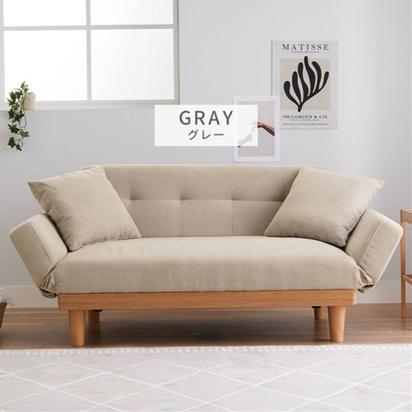 iellio（イエリオ）の「肘リクライニング木飾り付ソファＲｏｓｉｅ＜１．５人掛＞（ソファ）」｜詳細画像