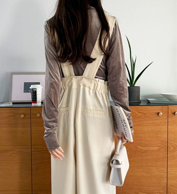 GeeRA（ジーラ）の「フロントジップハイウエストサロペット（オールインワン）」｜詳細画像