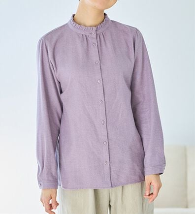 BELLUNA（ベルーナ）の「《ＨｕｇＲｅａｍコットン》フリル衿ブラウス（ブラウス）」