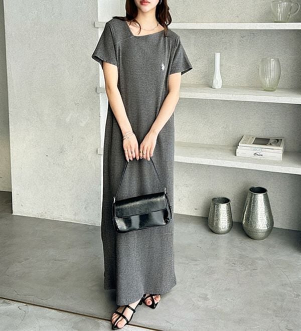 GeeRA（ジーラ）の「【ＵＳ．ＰＯＬＯ．ＡＳＳＮ】アシメネックリブカットソーワンピース（その他ワンピース）」｜詳細画像