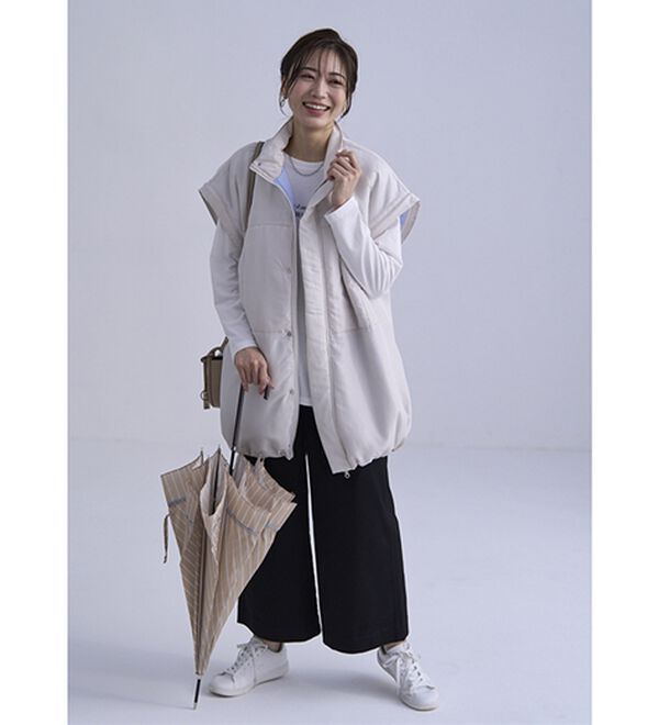 BELLUNA（ベルーナ）の「ベストにもなる！はっ水ヤク混中わたビッグコート（ハーフコート）」｜詳細画像