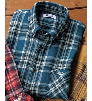 「＜フィラ＞チェック柄フランネルシャツ（メンズシャツ）」｜ネイビー