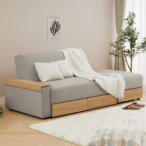 iellio（イエリオ）の「収納付ソファベッド　Ｅｕｎａ（ソファ）」｜ライトグレー