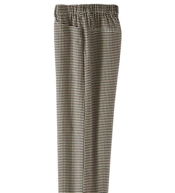 BELLUNA（ベルーナ）の「サイズ満載！柔らかセミワイドパンツ（ワイドパンツ・ガウチョ）」｜ブラウンチェック