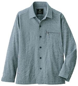 「＜コムルヴァン・オム＞ピケシャーリング涼感ブルゾン（メンズブルゾン）」｜ネイビ－