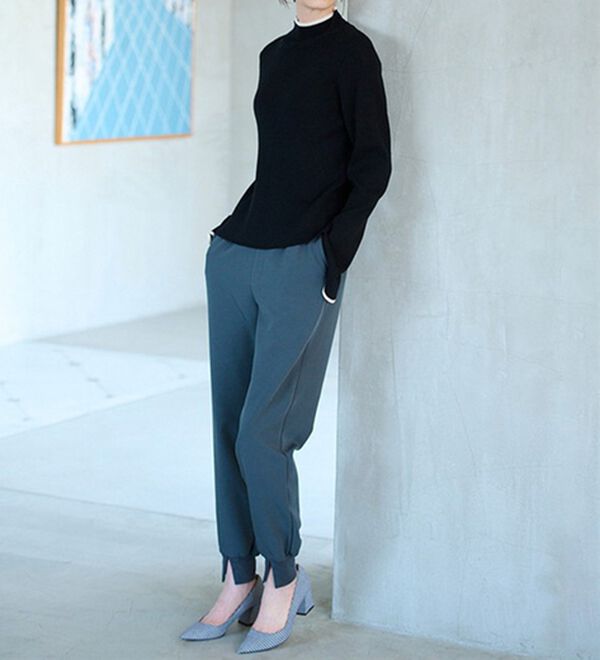 RANAN（ラナン）の「配色使いフレアー袖プチハイネックリブニット（ニット・セーター）」｜詳細画像