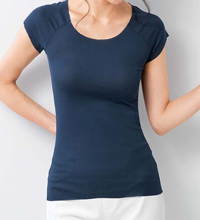 LAVIENNE（ラヴィエンヌ）の「＜ウイング＞綿の贅沢オーガニック　フラットタイプ（２分袖）（肌着・インナーウェア）」