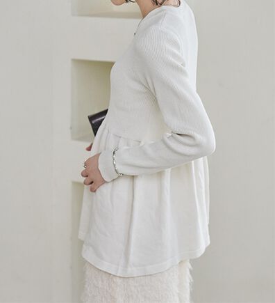 RANAN（ラナン）の「リブ切替ペプラムニット（ニット・セーター）」