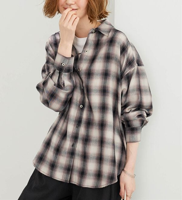 BELLUNA（ベルーナ）の「サラッと軽い！チェック柄シャツ（シャツ）」｜詳細画像