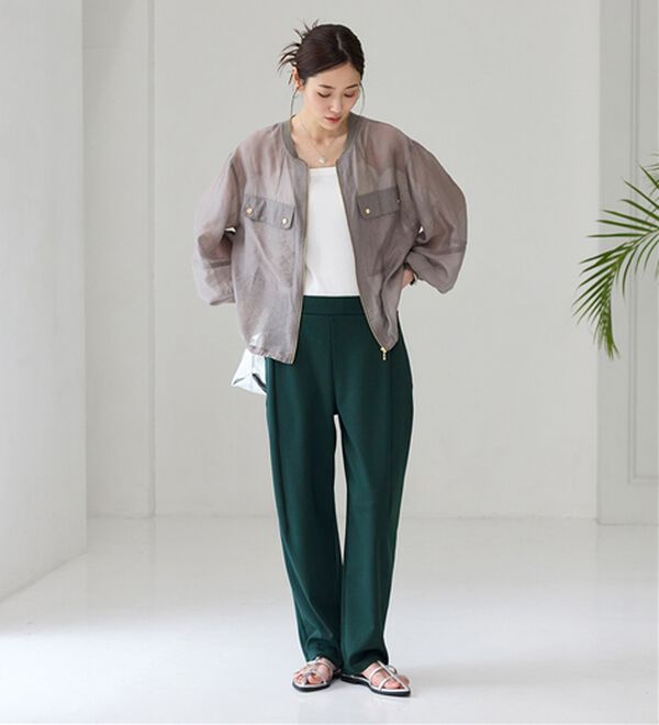 BELLUNA（ベルーナ）の「シュッと体型カバー！ワイドテーパード美脚パンツ（フルレングスパンツ）」｜詳細画像