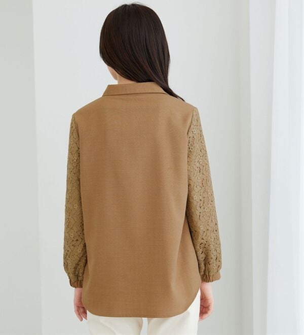 BELLUNA（ベルーナ）の「麻調素材袖レースブラウス（ブラウス）」｜詳細画像