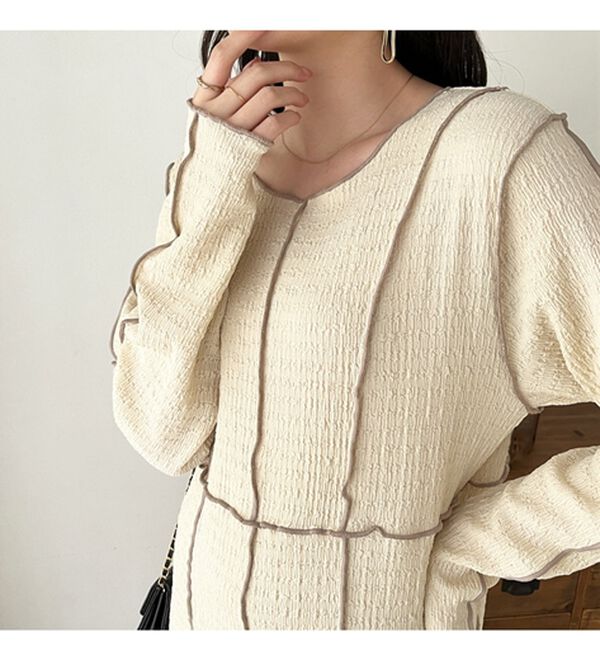 GeeRA（ジーラ）の「配色メローワンピース（カットソーワンピース）」｜詳細画像