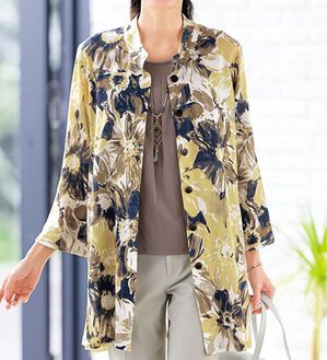 ルフラン（ルフラン）の「軽やか麻混花柄ジャケット（その他ジャケット）」｜詳細画像