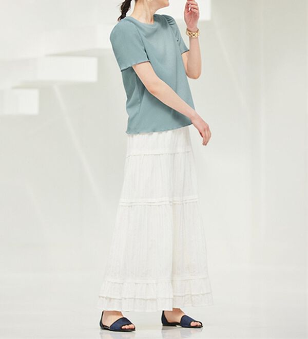 RANAN（ラナン）の「ギンガムチェック楊柳Ｔブラウス（カットソー）」｜詳細画像