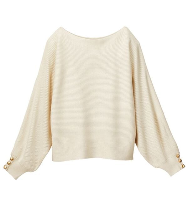 GeeRA（ジーラ）の「【長袖】袖ボタン付ドルマンニットトップス（ニット・セーター）」｜詳細画像