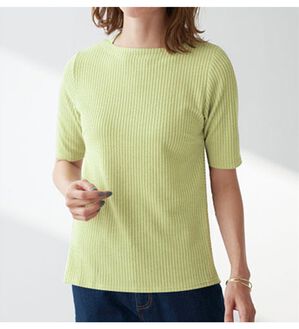 BELLUNA（ベルーナ）の「テンセル（ＴＭ）繊維混ストレッチプルオーバー（カットソー）」｜ライム