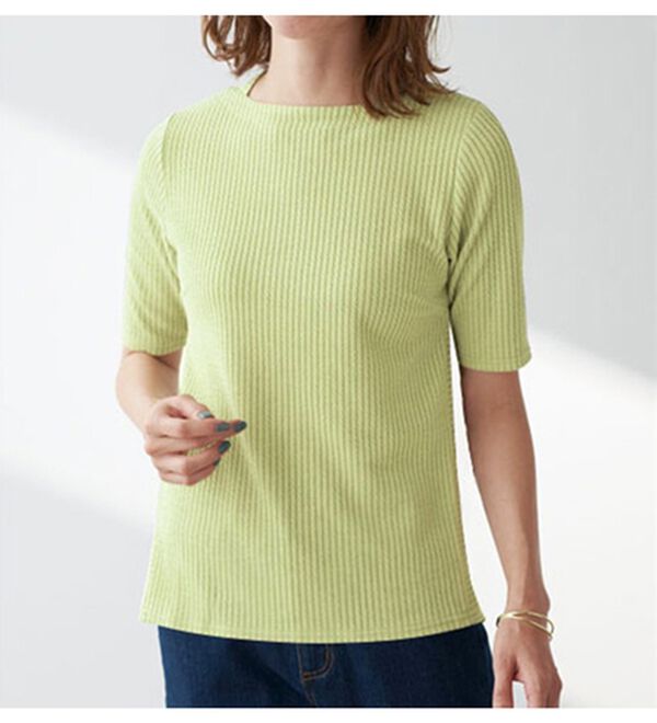 BELLUNA（ベルーナ）の「テンセル（ＴＭ）繊維混ストレッチプルオーバー（カットソー）」｜ライム