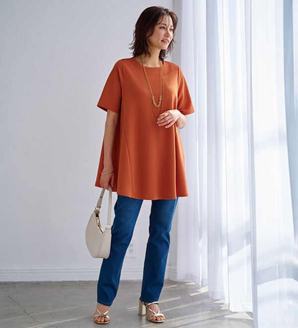 BELLUNA（ベルーナ）の「ひんやり！ポコポコエンボス素材－３ｋｇ見えチュニック（チュニック）」｜詳細画像