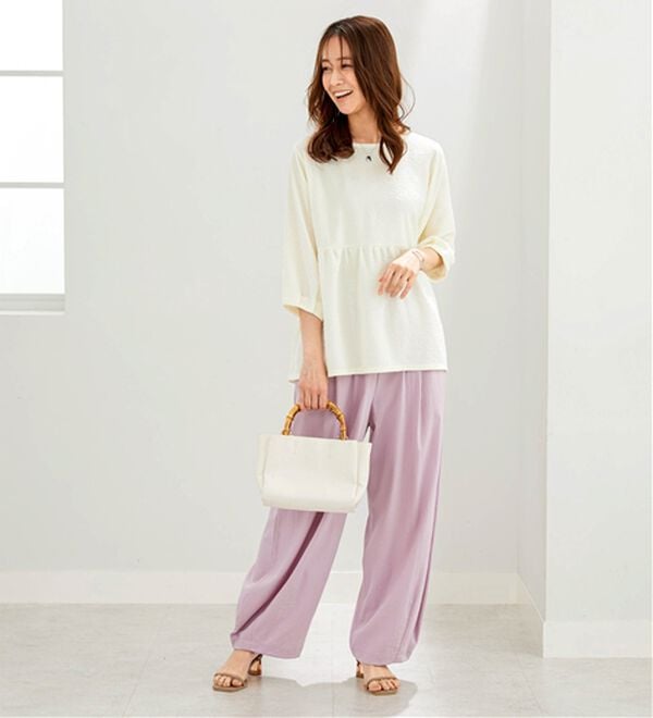 BELLUNA（ベルーナ）の「ジャカード素材ペプラムチュニック（チュニック）」｜詳細画像