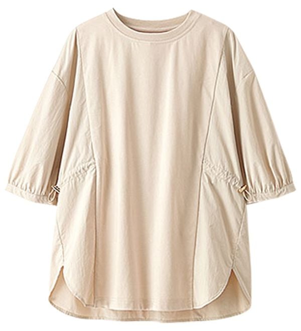 BELLUNA（ベルーナ）の「高見え！異素材切替ドロスト使いプルオーバー（カットソー）」｜詳細画像