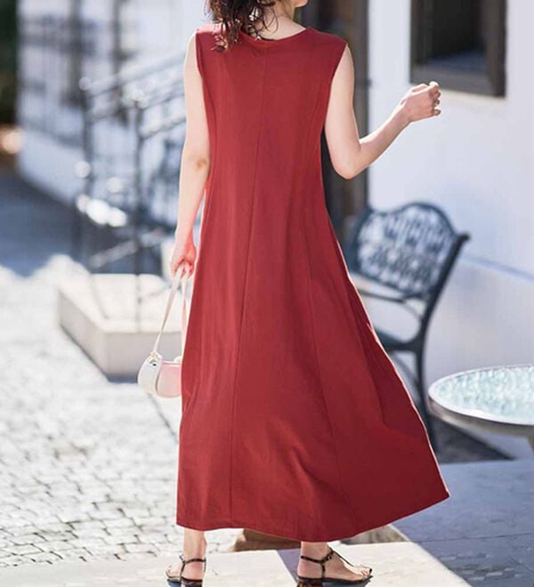 RANAN（ラナン）の「綿１００％フレアーロングワンピース（ロングワンピース）」｜詳細画像