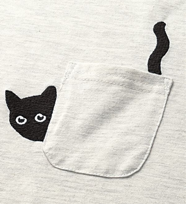 BELLUNA（ベルーナ）の「ネコ刺しゅうビッグプルオーバー（カットソー）」｜詳細画像