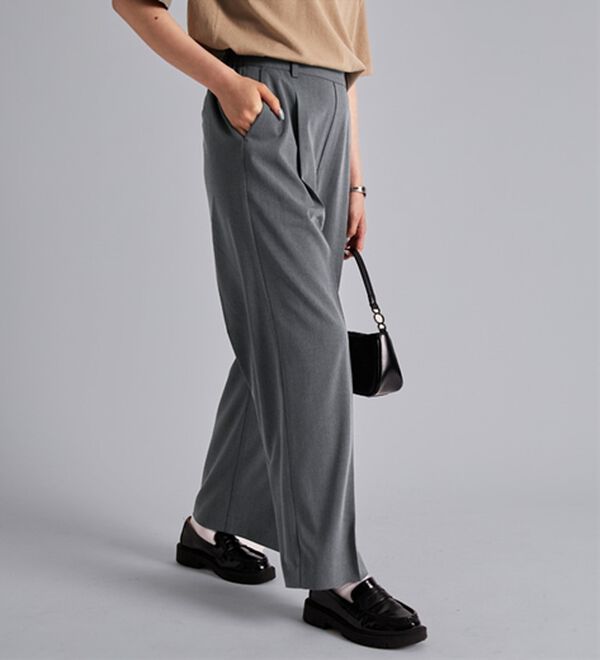 BELLUNA（ベルーナ）の「サマ見え！美脚タック使いワイドパンツ（ワイドパンツ・ガウチョ）」｜詳細画像