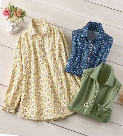 ルフラン（ルフラン）の「【３色組】毎日着たい！綿１００％小花柄ブラウス（ブラウス）」