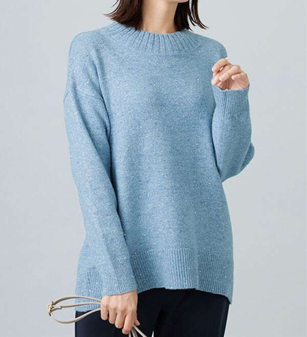 BELLUNA（ベルーナ）の「ラメ調バックスリットニットプルオーバー（ニット・セーター）」｜詳細画像