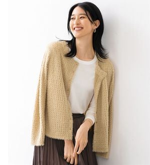 BELLUNA（ベルーナ）の「秋の風を感じたら　薄手シャギーカーディガン（その他カーディガン）」｜ベージュ