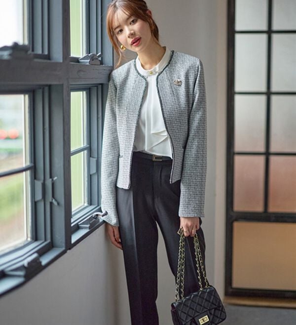 GeeRA（ジーラ）の「【入卒式/セレモニー】ツイード着回し５点セットスーツ　２ジャケット＆パンツ＆ワンピ（その他スーツ）」｜詳細画像