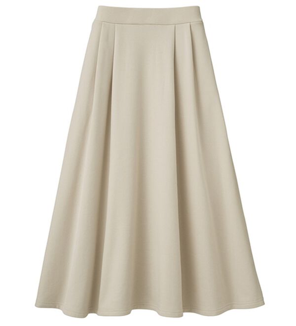 RANAN（ラナン）の「あったか！裏起毛ロングフレアースカート（ロングスカート）」｜ライトベージュ