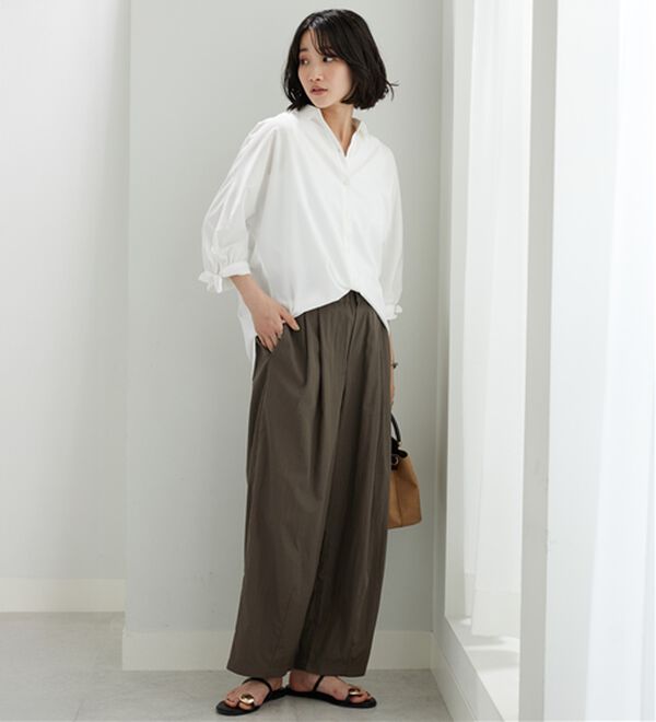 BELLUNA（ベルーナ）の「ビンテージ調タックワイドパンツ（ワイドパンツ・ガウチョ）」｜詳細画像