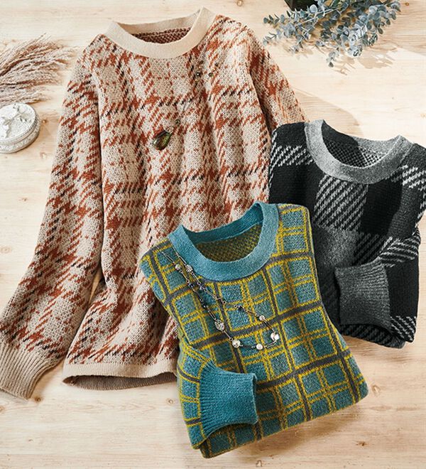 ルフラン（ルフラン）の「【３色組】ふわりジャカードニットチュニック（チュニック）」｜詳細画像