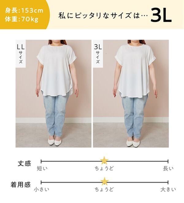 alotta（アロッタ）の「【接触冷感】ドレープＴブラウスチュニック（チュニック）」｜詳細画像