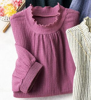 ルフラン（ルフラン）の「さらり涼やかブラウスみたい！プルオーバー（カットソー）」｜ピンク