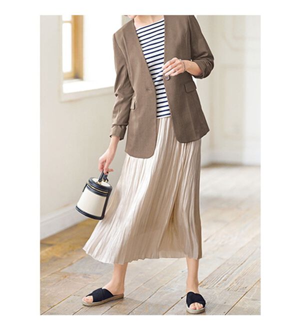 BELLUNA（ベルーナ）の「カジュアルコーデにきちんと感を！ノーカラージャケット（ノーカラージャケット）」｜詳細画像