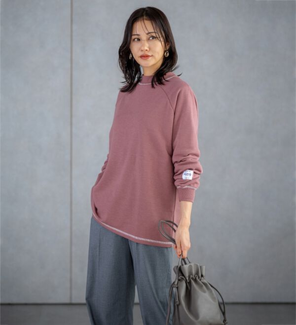 BELLUNA（ベルーナ）の「華奢見せ！しっかり綿混裏毛素材トレーナー（トレーナー・スウェット）」｜詳細画像