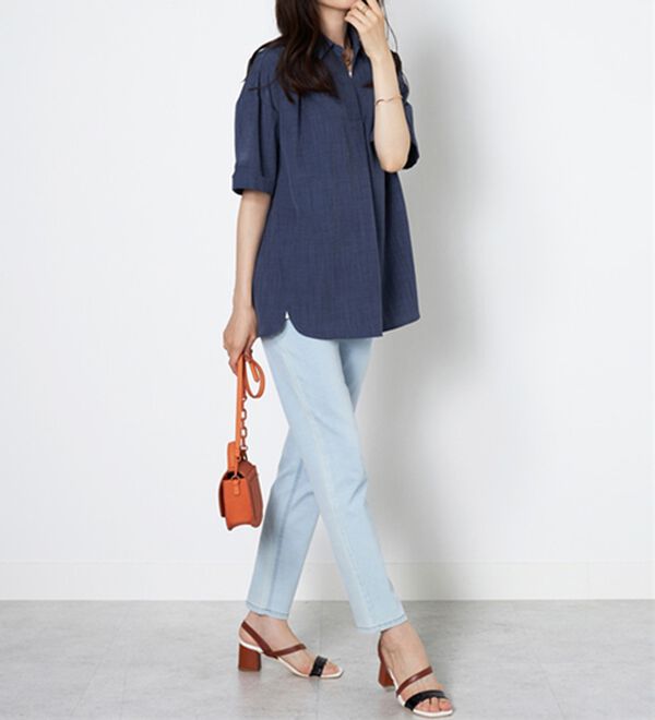 BELLUNA（ベルーナ）の「麻調素材スキッパーブラウス（ブラウス）」｜詳細画像