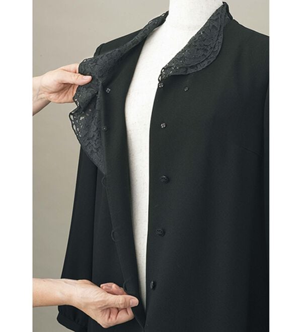 ルフラン（ルフラン）の「レースフリル衿ワンピース（ブラックフォーマル（喪服・礼服））」｜詳細画像