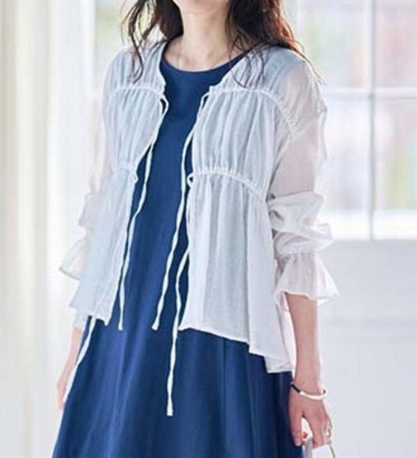 RANAN（ラナン）の「リボンドロストブラウス（ブラウス）」｜詳細画像