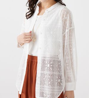 「上品レース素材シャツチュニック（チュニック）」｜詳細画像