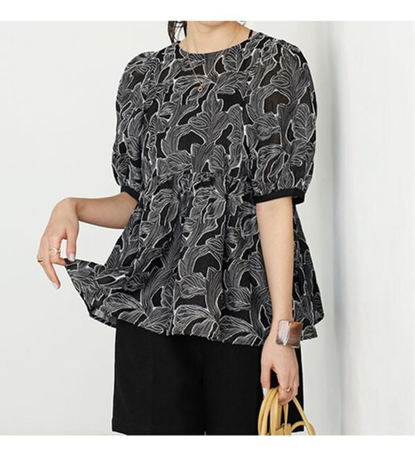 GeeRA（ジーラ）の「シアージャカードチュニックブラウス（ブラウス）」｜詳細画像